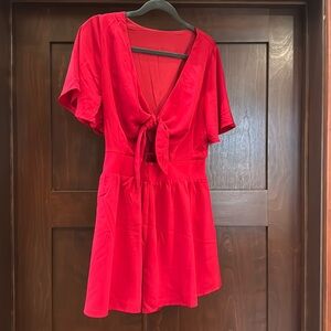 Red shorts romper, size Medium, NWOT